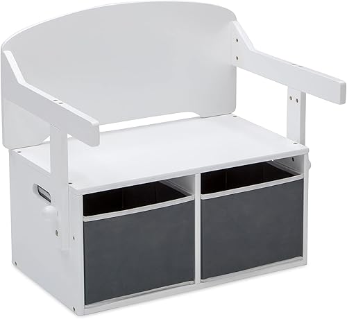 Miniatura 8 de Delta Children MySize - Banco de actividades convertible para niños con certificación Greenguard Gold, blanco Bianca Bianca