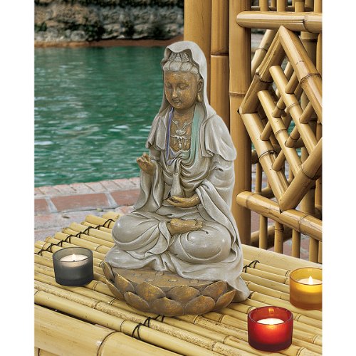 image for Design Toscano EU1017 Asian Goddess Guan Yin Seated on Lotus Outdoor G