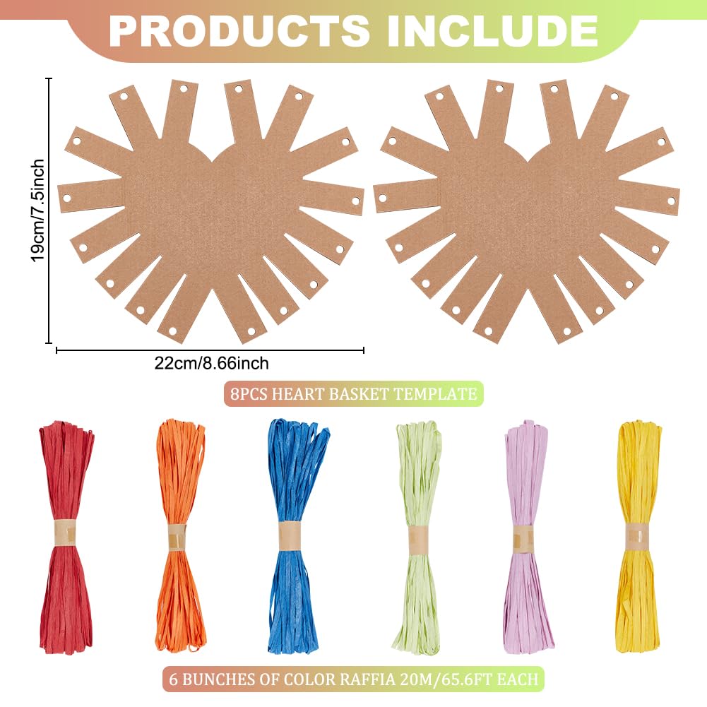 Kit 12 Cesti Intrecciati Per Principianti - Con Rafia E Cartone Per Lavoretti Creativi - Foto 8