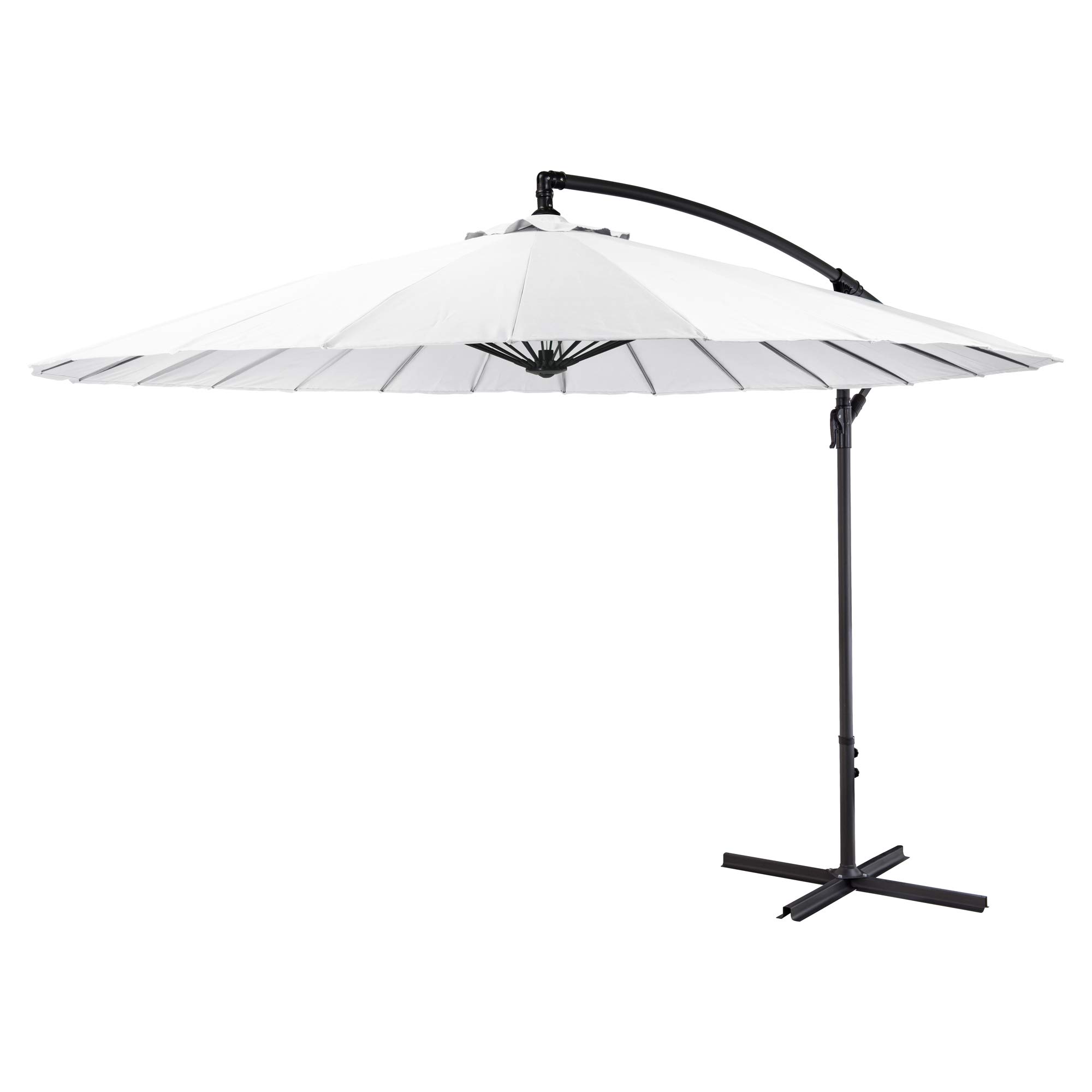URBNLIVING 3M Diameter Hanging Patio Sun Shade Garden Canopy Umbrella Parasol (White)