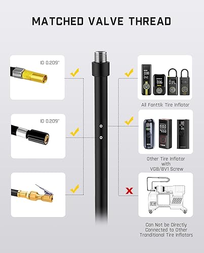 Miniatura 7 de Fanttik Adaptador de manguera de bomba de aire e inflador de neumáticos X8 APEX EV Compresor de aire portátil