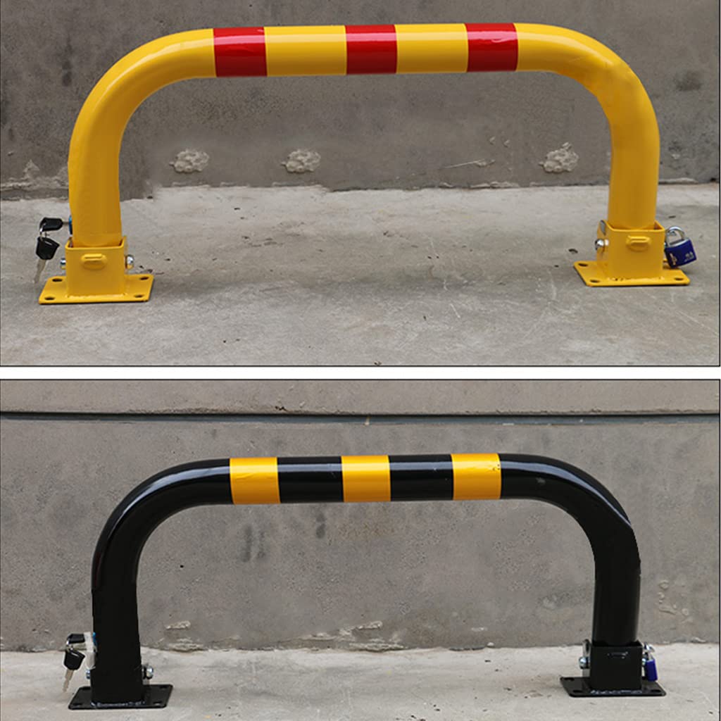 Ciężkie metalowe zamki parkingowe Stosy parkingowe Bariery parkingowe, składany metalowy słupek Bariera podjazdowa do parkowania Alarmowana, 34x81cm, konstrukcja z podwójnym zamkiem (C)