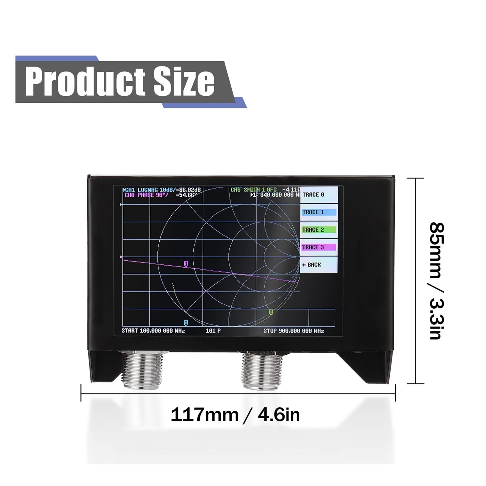 Spektrumanalysator, 4,0/4,3 -Zoll -Bildschirm 3G Vector Network Analyzer SAA-2N VNA V2 Antennenanalysator Shortwave HF VHF UHF Tester(4.3 Inch 5000mAh)