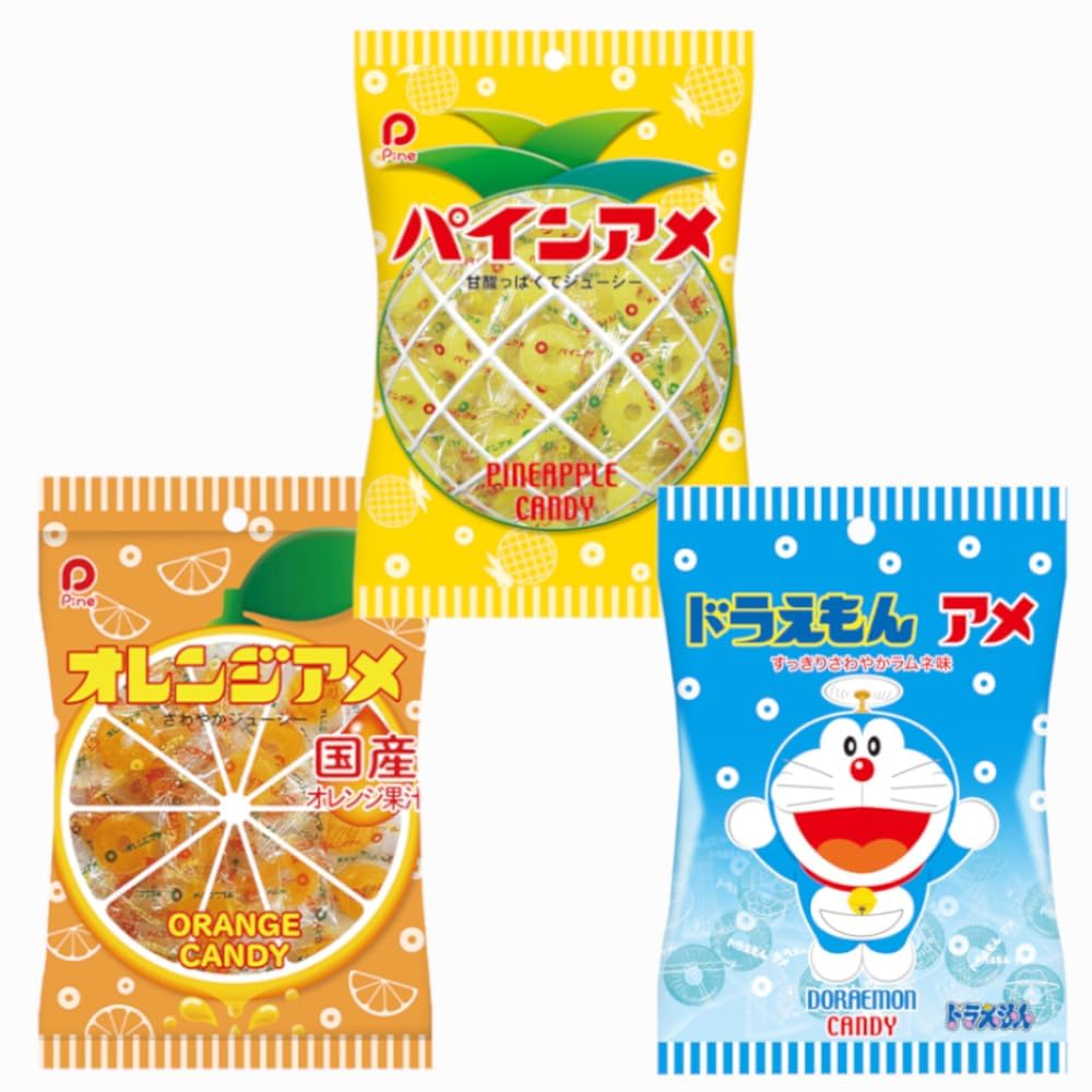 Amazon.co.jp: パイン キャンディ 3種 (パインアメ/オレンジアメ