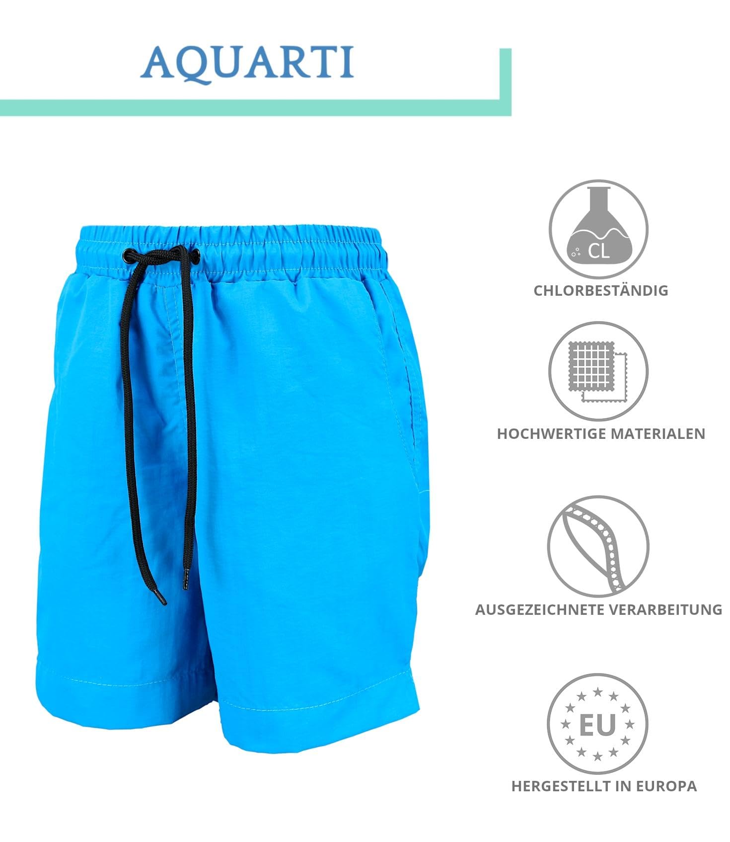 Aquarti Schwimmshorts Jungen Badehose mit Tunnelzug Bermudashorts Schnelltrocknend Sport Boardshorts Shorts Beachshorts