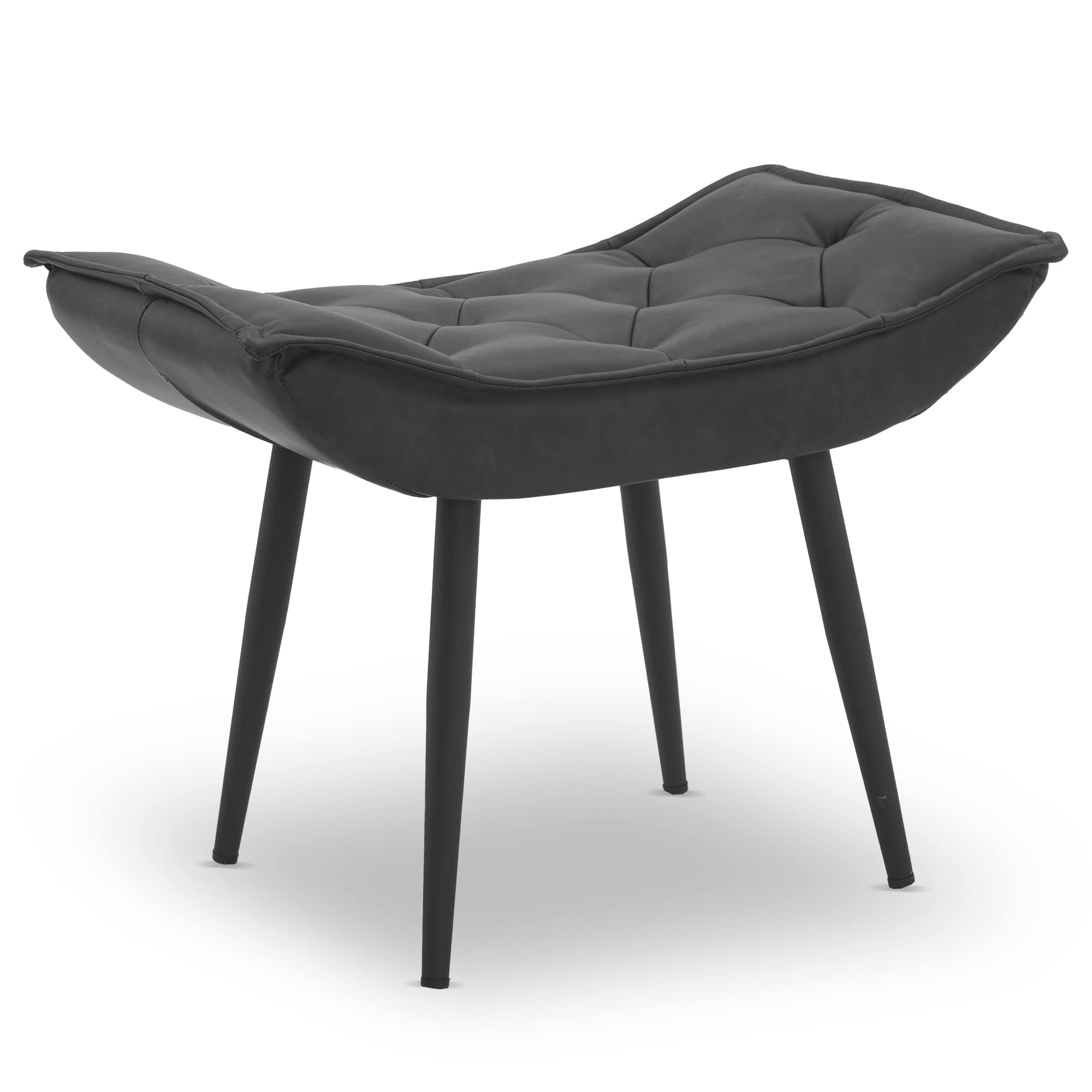 M MCombo 4778-2 - Taburete con patas de metal, diseño de otomano, color gris oscuro