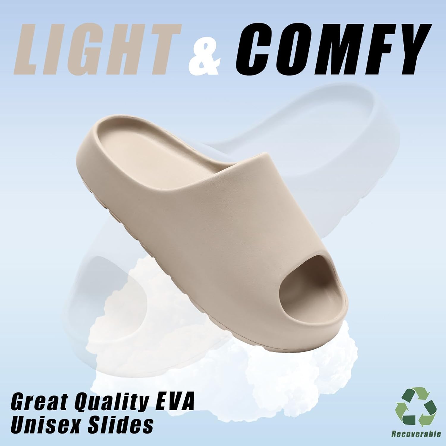 Cloud Slides for Women,EVA Soft House Slippers Unisex,Open Toe Thick Sole Shower Shoes,Mens Slides Indoor & Outdoor - Image 6