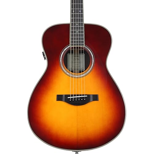 Yamaha L-Series Transacoustic Guitar with Hard Gig Bag- Concert Size, Brown Sunburst