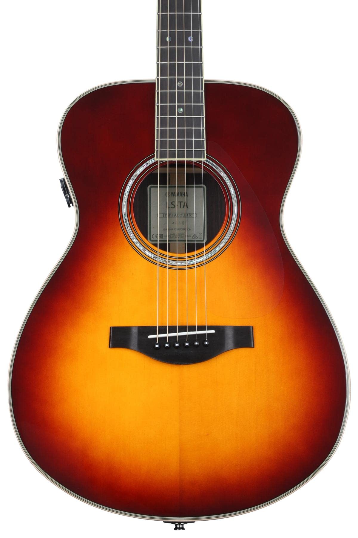 Yamaha L-Series Transacoustic Guitar with Hard Gig Bag- Concert Size, Brown Sunburst