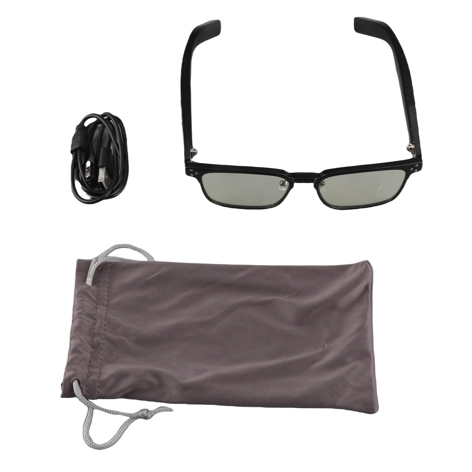 Lunettes Intelligentes, Lunettes Audio BT avec écouteurs Ouverts, Lentilles Anti-lumière Bleue, étanche IPX4, Appels Mains Libres et Musique, Lunettes de à Commande Tactile