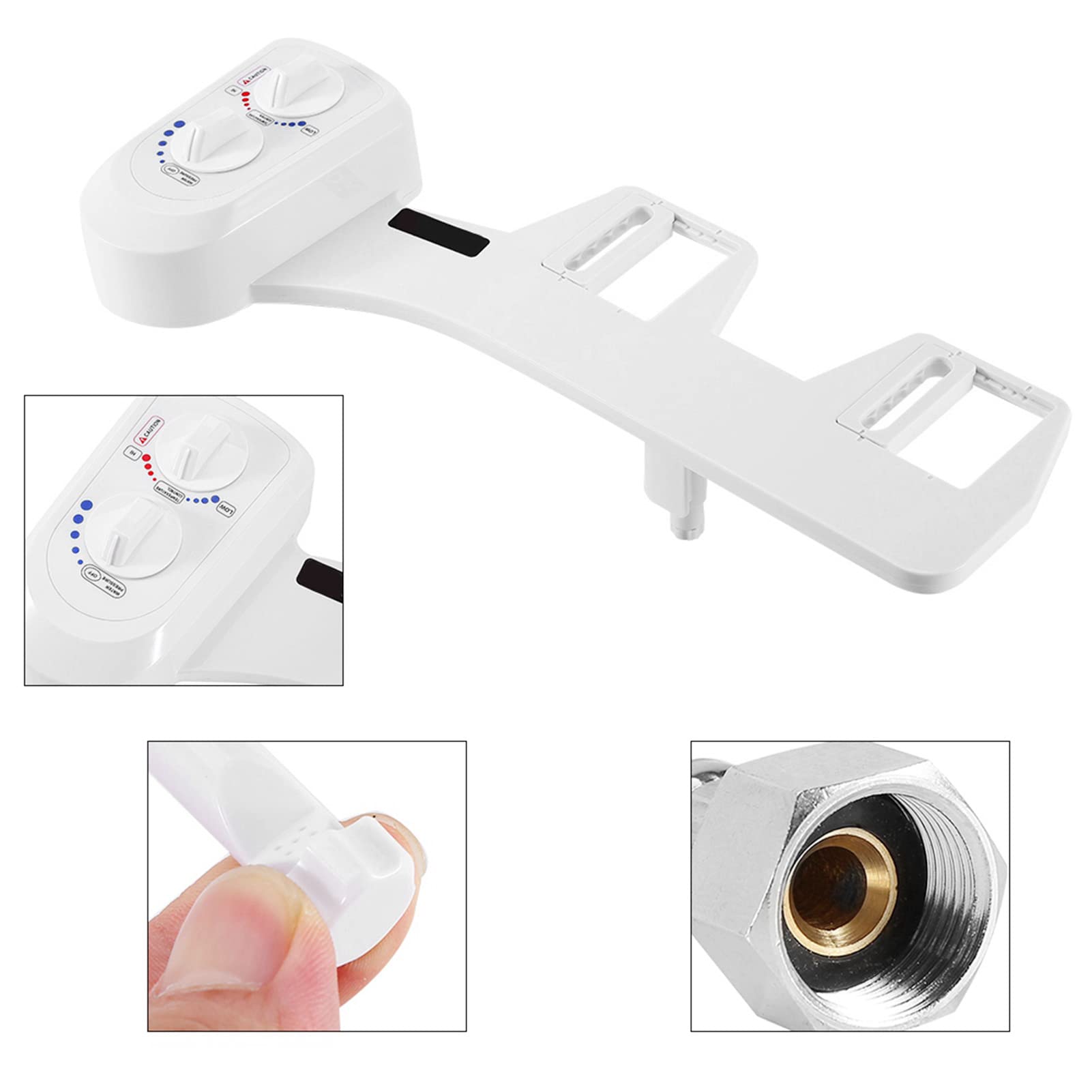 Nasadka Absbidet Do Toalety, Bidet Toaletowy Z Podwójnym Pokrętłem I Funkcją Samooczyszczania, Prosta Instalacja Nasadka ABS Bidet Z Pojedynczą Dyszą Do Toalety 2 Częściowej(G1/2)