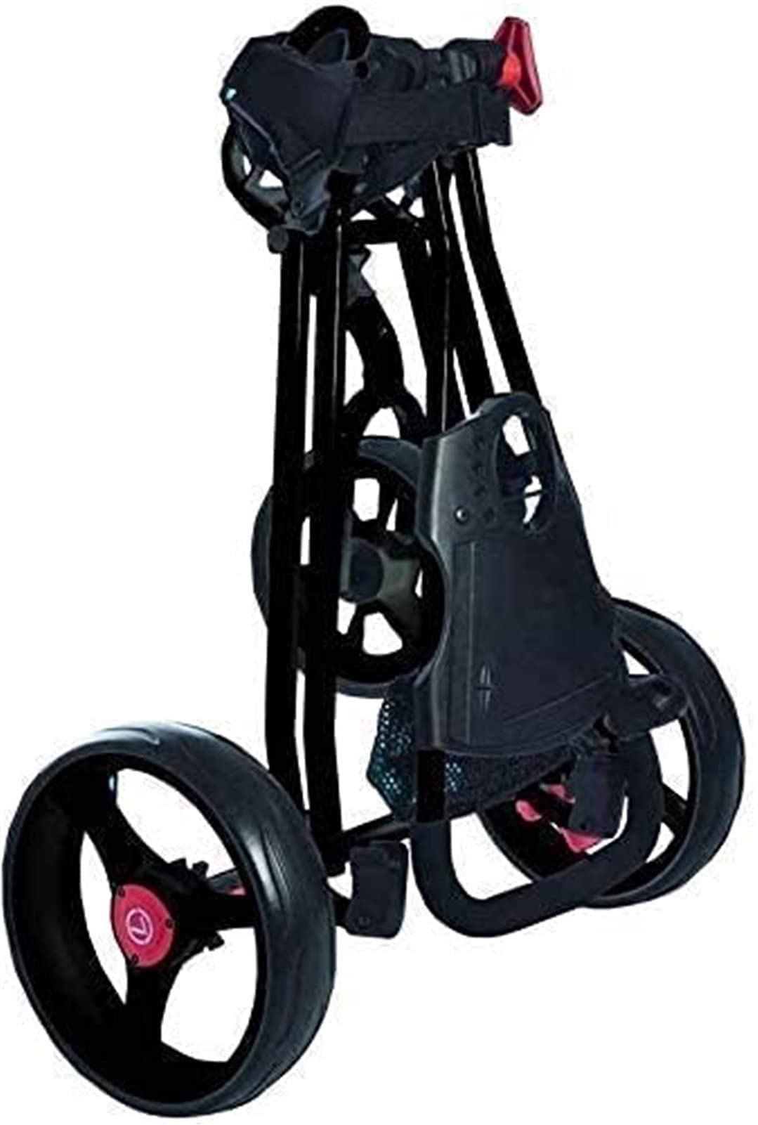 Carrito de Golf Carrito de Golf Plegable Ligero de 3 Ruedas con Mango de Empuje Ajustable y Tarjeta de puntuación, Carrito de Golf Plegable de 3 Ruedas, un Segundo para Abrir y CER