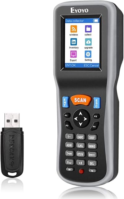Eyoyo Inventory Scanner, Portable 1D Wireless Barcode Scanner Data Collector, Handheld Data Terminal Inventory Device