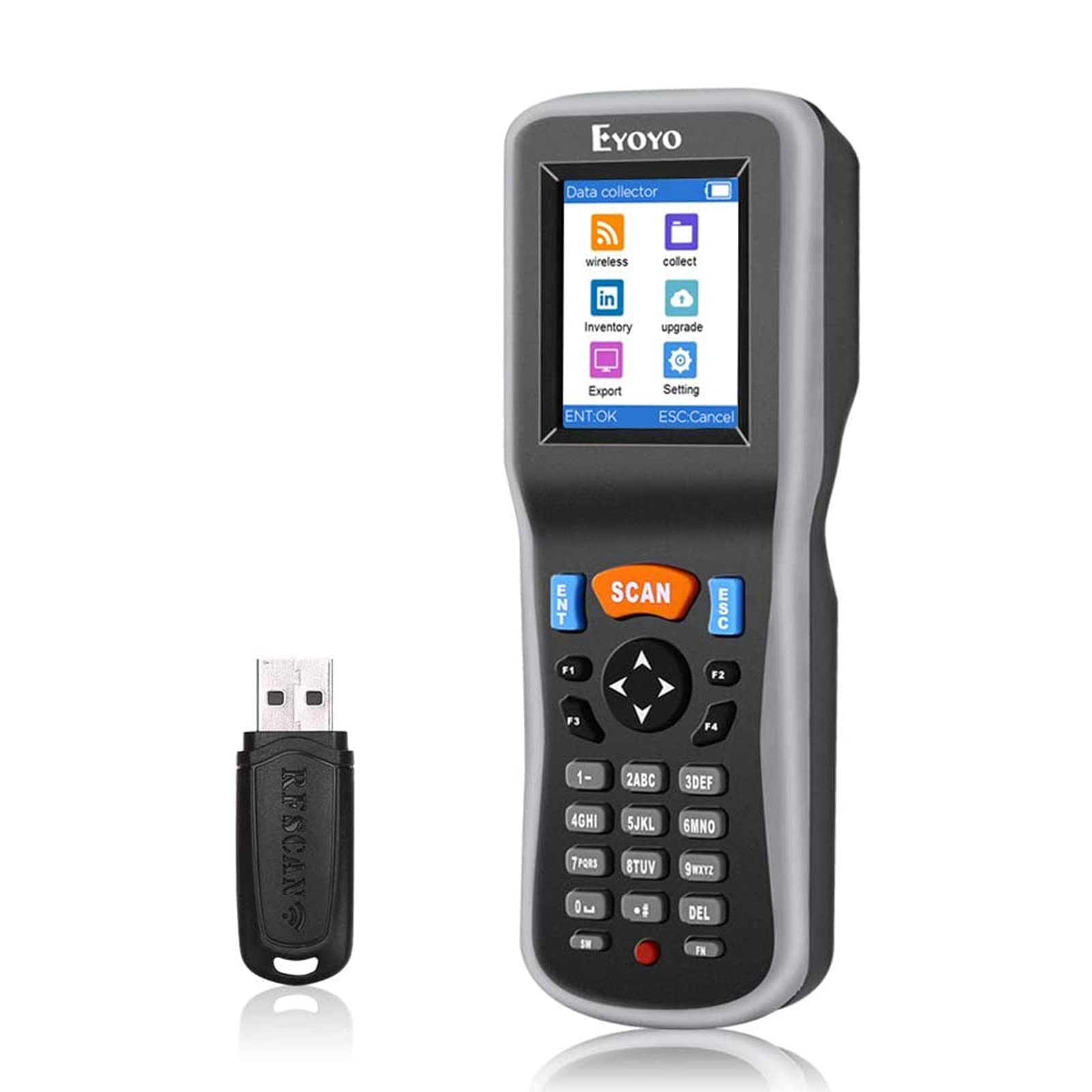 Buy Eyoyo Inventory Scanner, Portable 1D Wireless Barcode Scanner Data