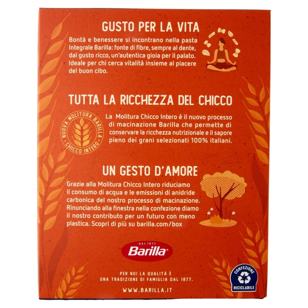 30x Barilla Vollkorn Pasta Integrale Farfalle Integrali Vollkorn italienisch Nudeln 500g pack + Beni Culinari Kostenloser Schlüsselanhänger