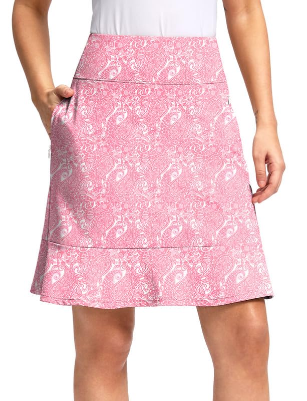 Viodia 20" Knee Length Skorts Skirts for Women with Pockets High Waisted Athletic Tennis Golf Skort for Casual Summer