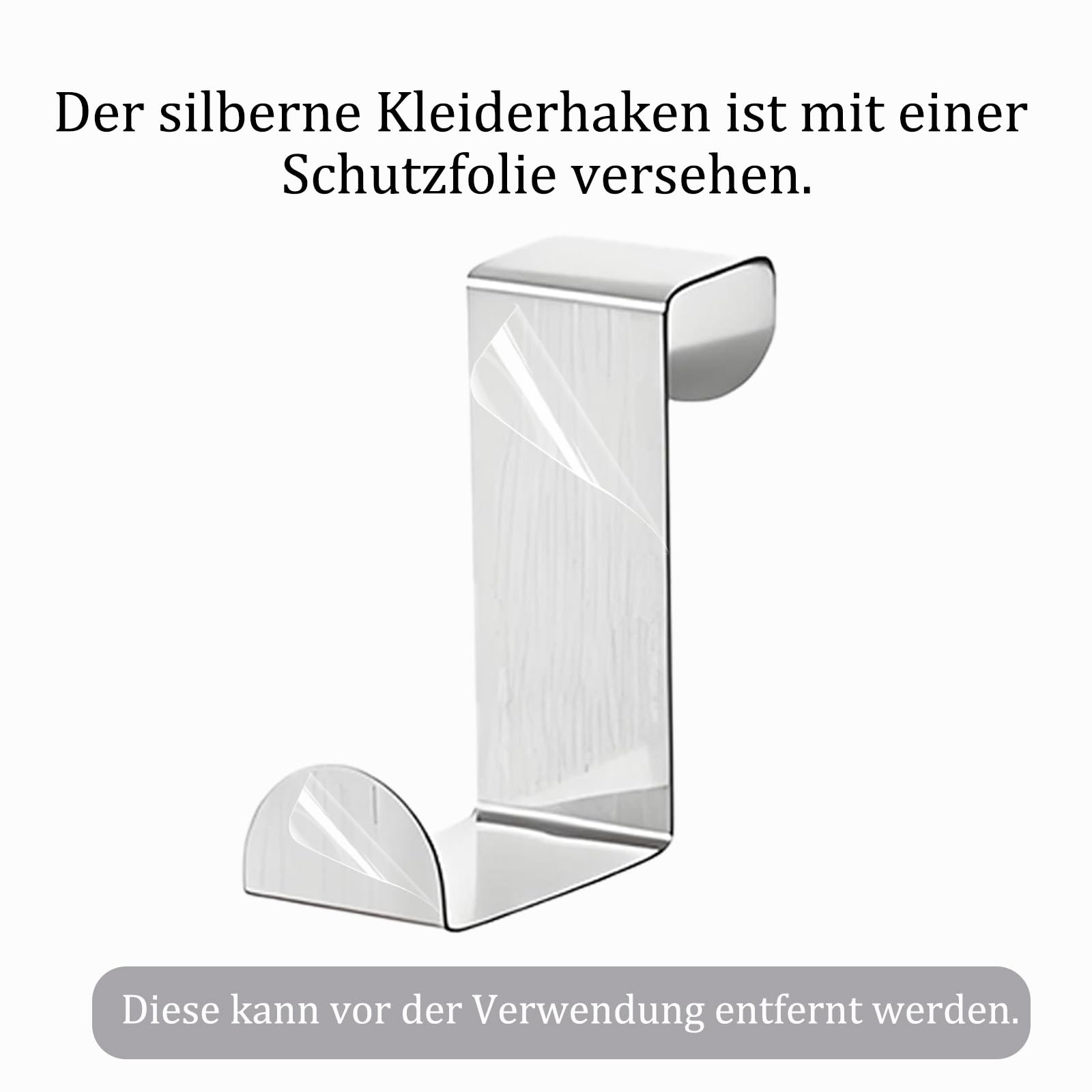 Ganci per porta da appendere, set da 8 pezzi, in acciaio inox, universali, flessibili, solidi, versatili, salvaspazio, da appendere, utilizzabili singolarmente