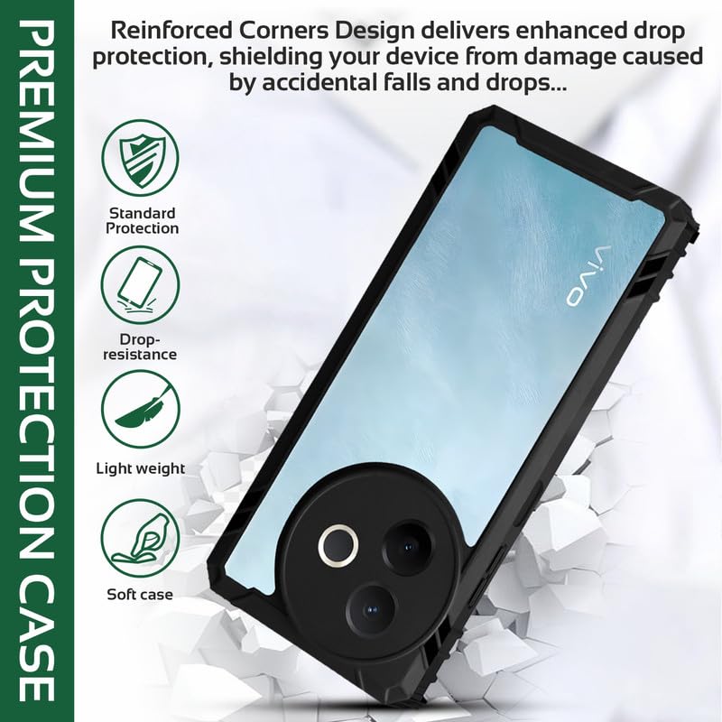 Image of AIBEX Crystal Clear Back Cover Case for Vivo Y39 5G | 360 Degree Protection | Shock Proof Design | Transparent Back Case for Vivo Y39 5G | (PC & TPU,Bumper)