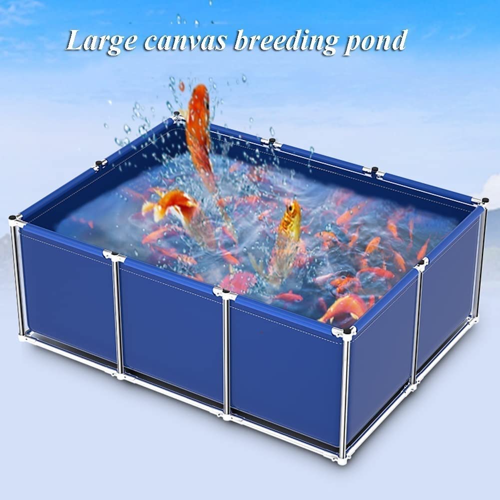Estanque De Peces De Lona Grande con Soporte, Tanque De Agua De Acuicultura Material Más Grueso De 0,5 Mm Resistente A La Intemperie Y A La Oxidación Se Utiliza Principalmente For Estanques De