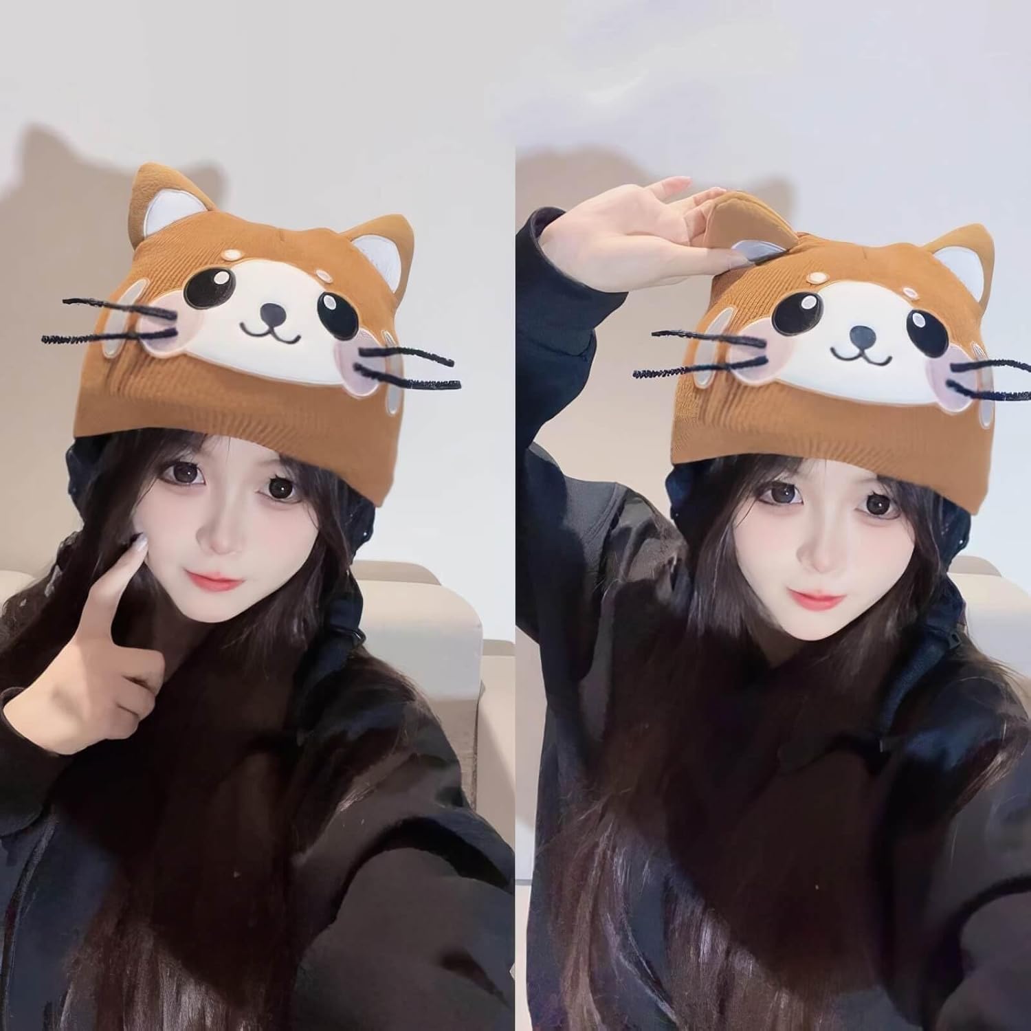 かわいい動物スキーカバー、楽しいアウトドアハーフ装飾帽子、スポーツカバー - サイクリング、スキー、パラグライダー、r、冬、スポーツ