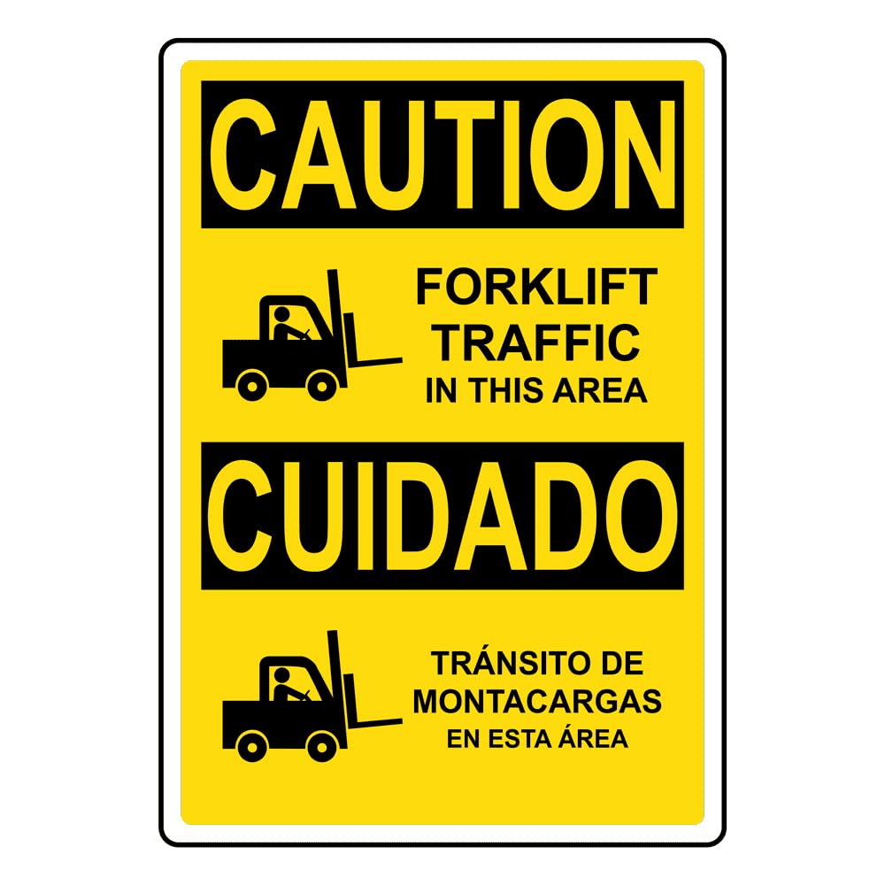 peiyeety Forklift Traffic Safety Vintage Metal Tin Sign Wall Art Decor for Warehouse Factory Shipping Bay Rustic Wall Plaque for Industrial Workspace Safety Site 6x8 Inch