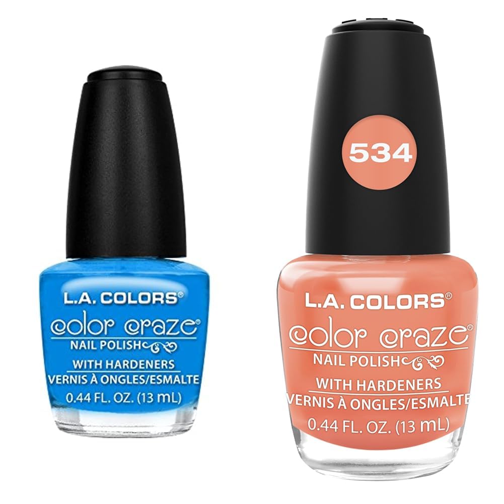 L A COLORS Craze Nail Polish Aquatic 0 44 Fl Oz Color Craze Hottie 0 44 Fl Oz