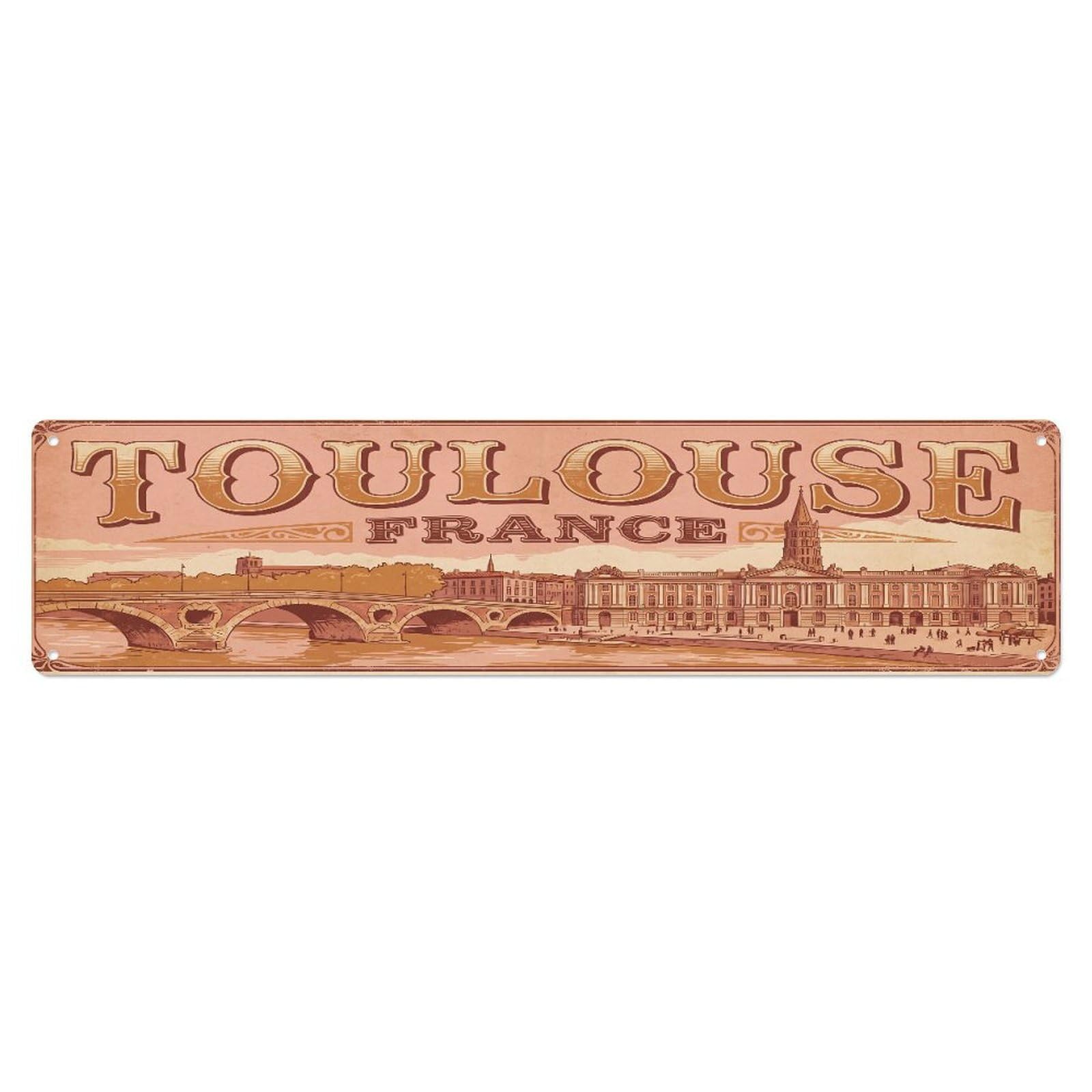 Tgrcjimh Style Metal Tin Sign Retro Travel France Toulouse