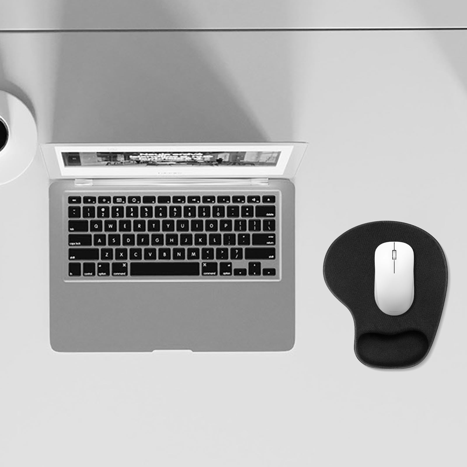 TRIXES Tappetino per Mouse con Supporto per Polso Base Antiscivolo Nero