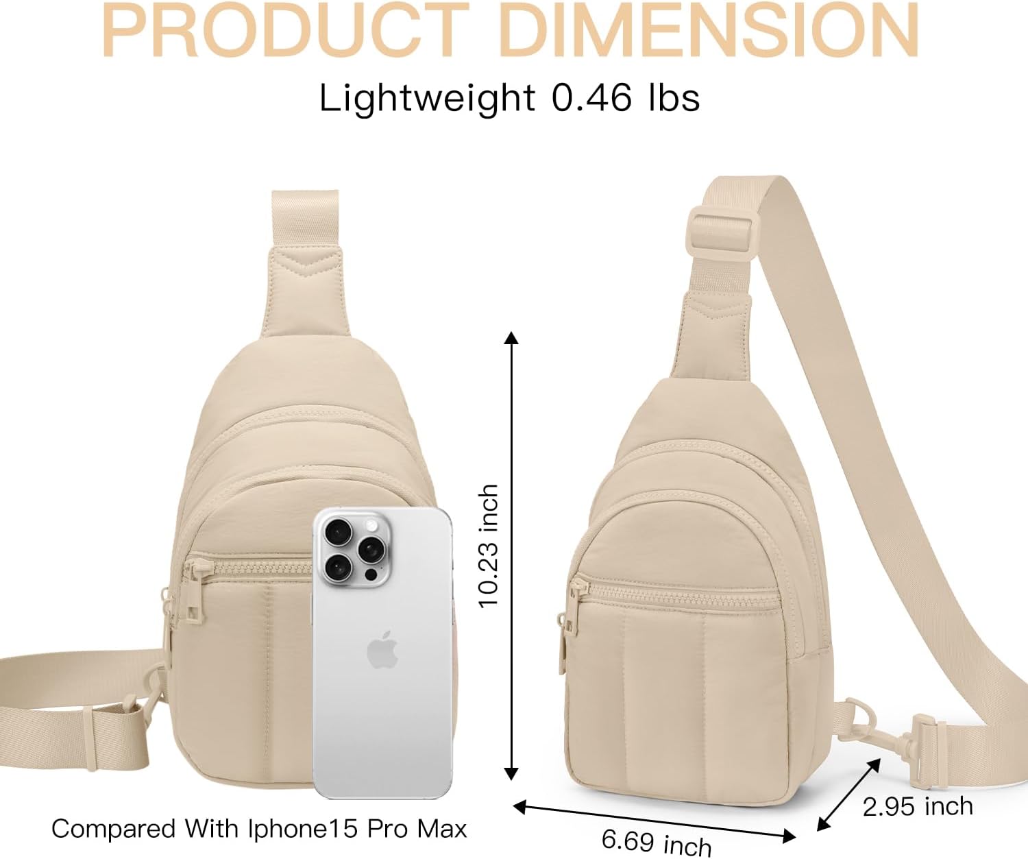 Quilted Puffer Crossbody Bags for Women Small Puffy Sling Bag Lightweight Cross Body Bubble Purse Shoulder Bag for Travel (Beige) - Image 5