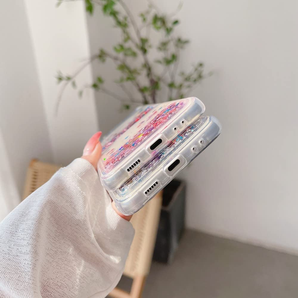 Funda de Lujo para teléfono con Arena movediza para Samsung Z Flip5 ZFlip 4 3 2 1 Z Flip 5 5g Z Flip5 Flip 4 3 Funda de Silicona con Purpurina Colorida, Rojo Colorido, para Z Flip2 Flip1