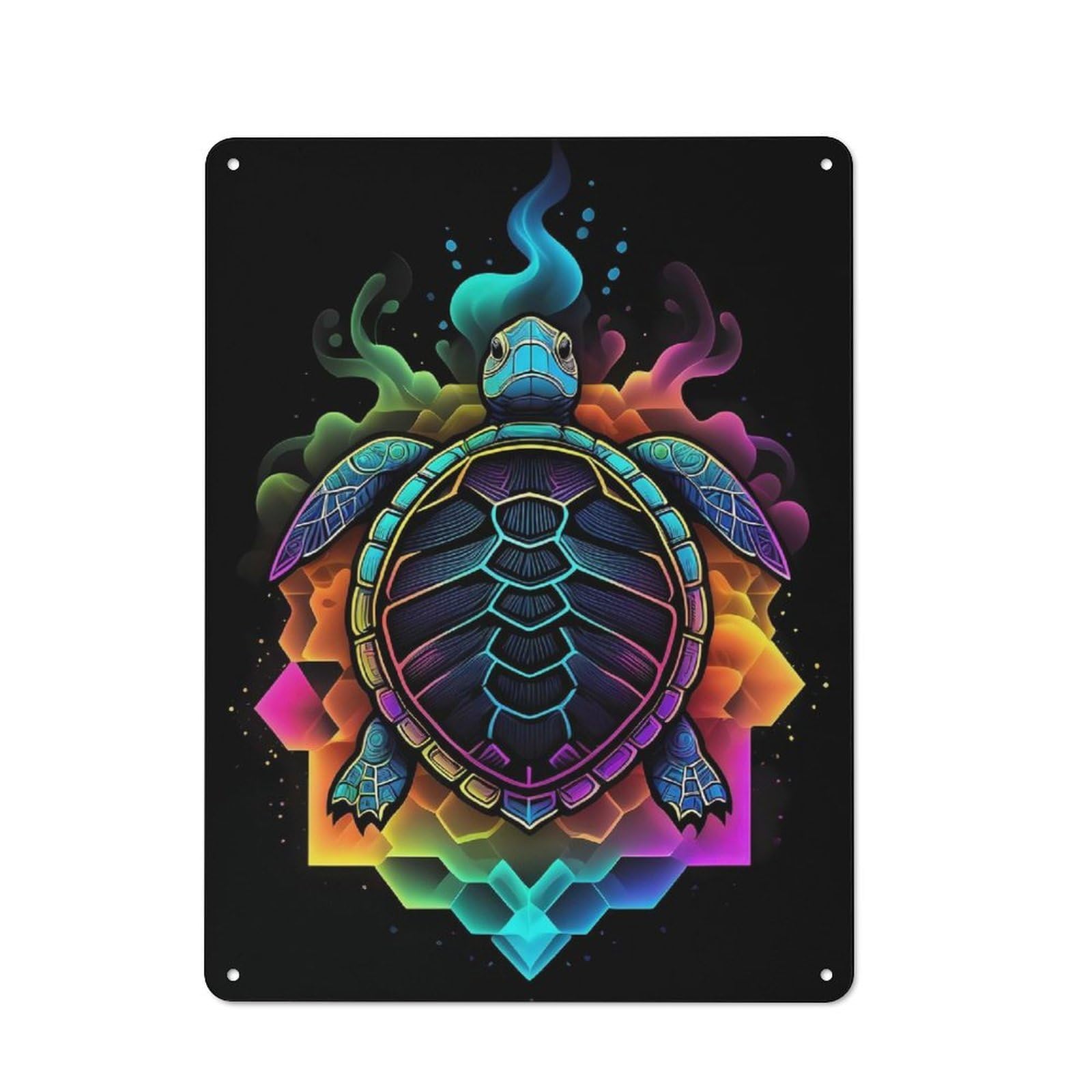 Neon Turtle Vintage Tin Sign 40x30cm for Lounge Or Reading Corner, for Reading Corner Decorators