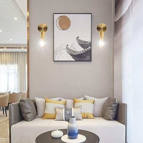 Miniatura 4 de YnGia Lámpara de pared industrial de latón para pared, lámpara de pared vintage, lámparas de pared montadas en la pared, paquete de 2, lámpara de