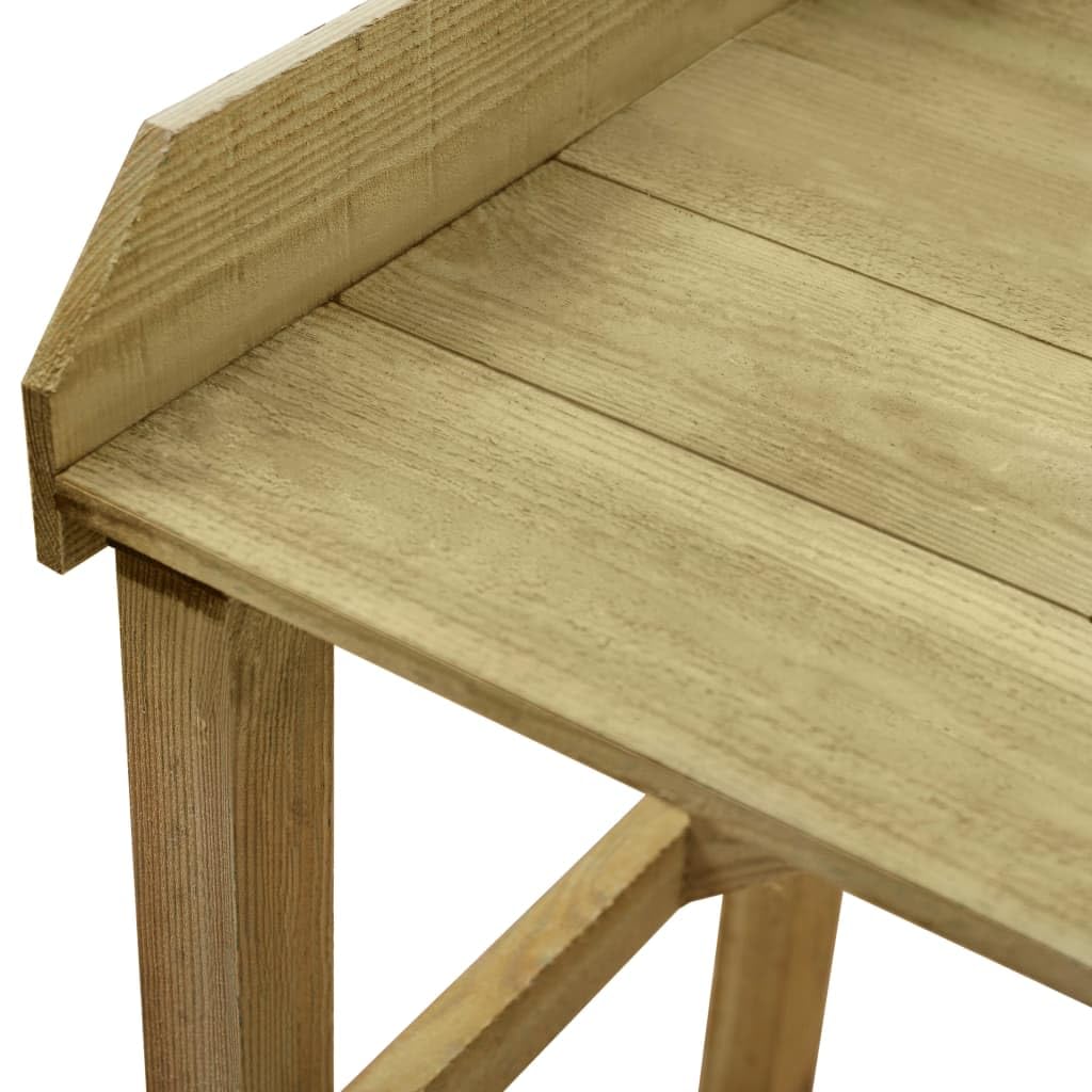 Tavolo per piante in legno di pino impregnato, 75 x 40 x 90 cm, con ripiani, telaio stabile, ideale per giardino, balcone, terrazza, per la cura delle piante e per riporre gli attrezzi