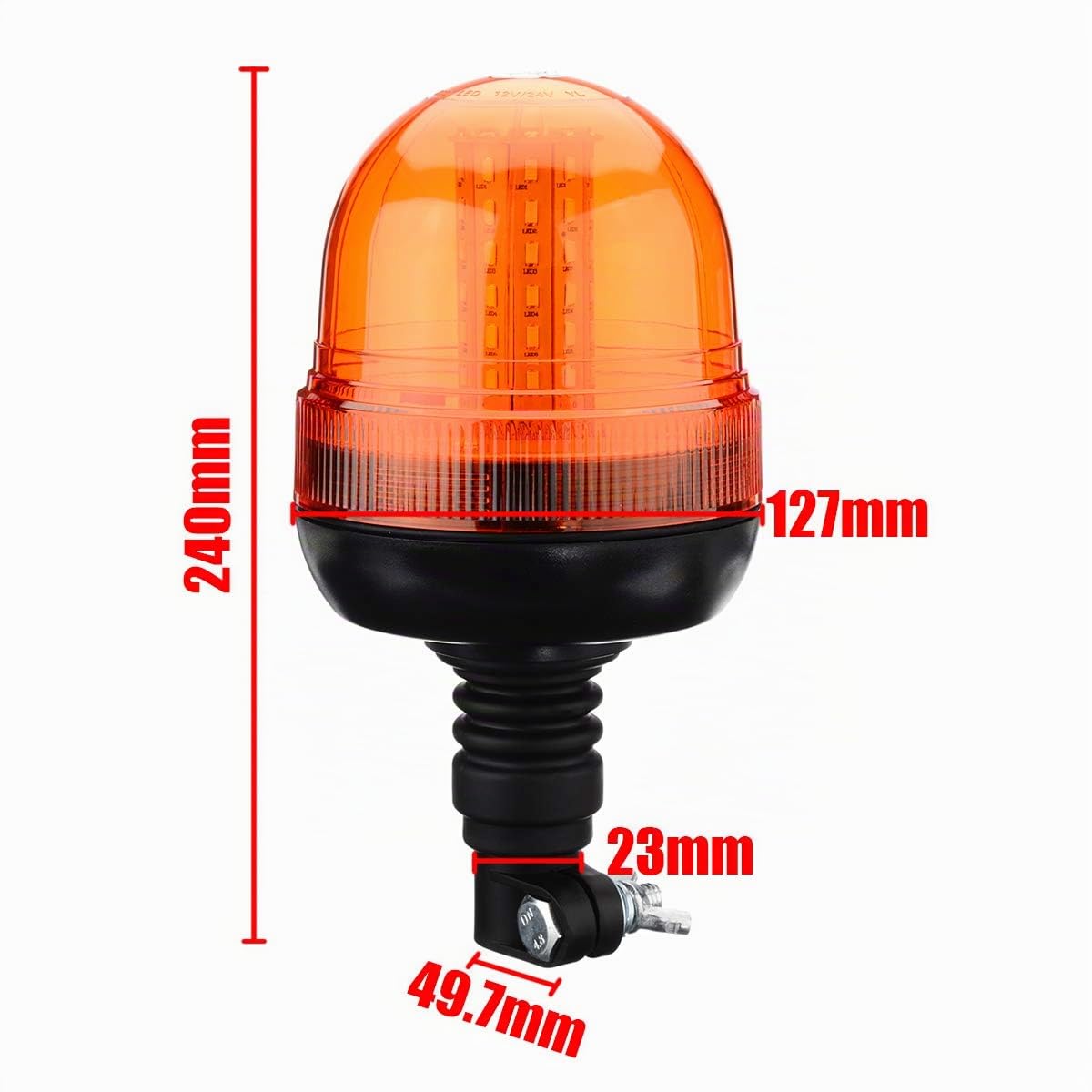 Lampeggiante ambra lampeggiante, SANWAN 60LED auto rotante DIN flessibile, spia 12V / 24V per camion SUV barca del trattore