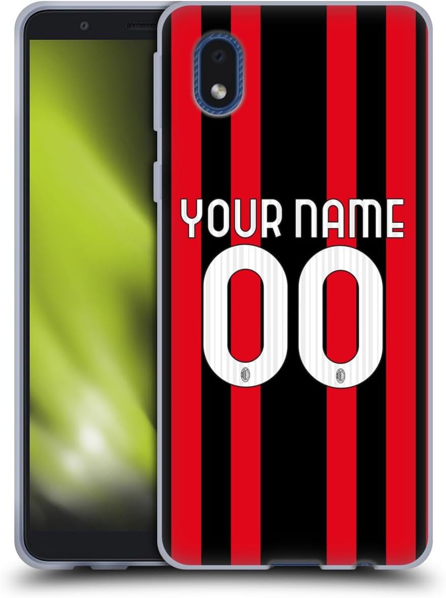 Custom Customised Personalised AC Milan Home 2021/22 Kit Gel Case [Military Grade Protection] Compatible with Samsung Galaxy A01 Core (2020)
