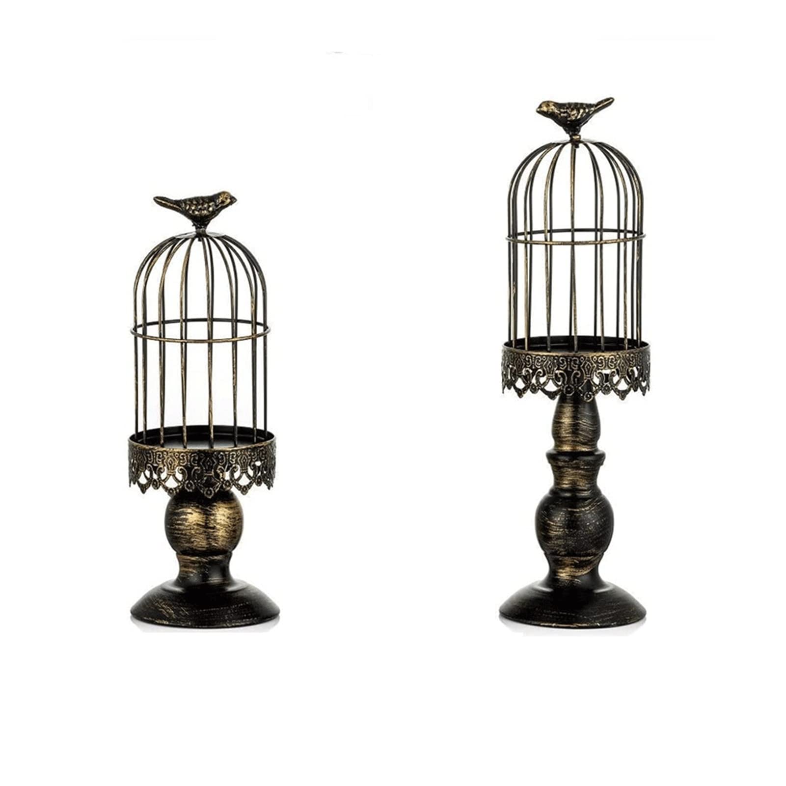 HTTGDGDH Birdcage Candle Holder Iron Wedding Table Light Dinner Decoration Ornaments,D-30CM