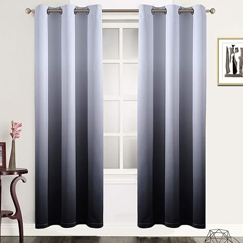 Miniatura 202 de SimpleHome Cortinas gruesas con aislamiento térmico y ojales, bloqueo de luz para oscurecer sala, dormitorio, 2 paneles, 52 x 72 pulgadas de largo,