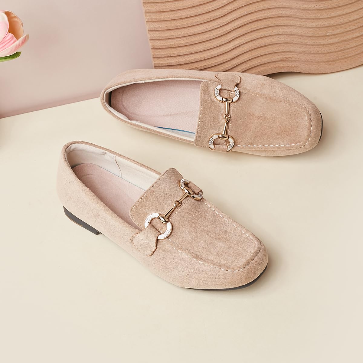 Damen-Loafers für den Business Casual Stil- Bequeme und leichte Penny Loafers zum Anziehen mit einem Rutschverschluss, ideal für die Arbeit