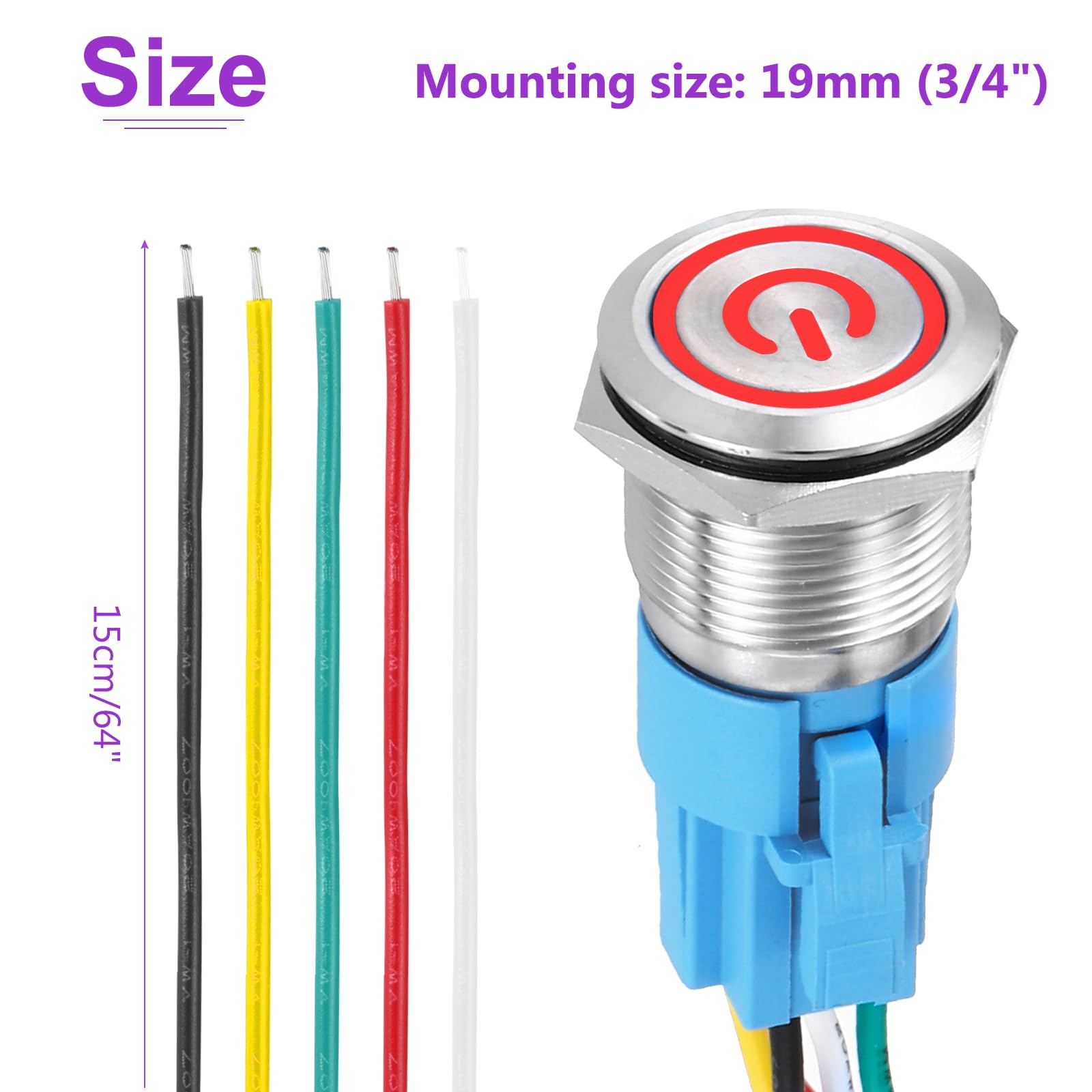 DMiotech 19mm / 3/4" Push Button Switch - Image 4