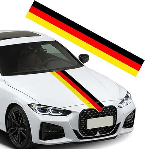Miniatura 6 de SUNBREATH Bandera de Alemania, color de 118 x 6 pulgadas, capó de techo de carrocería de automóvil, calcomanía de rayas de vinilo para decoración