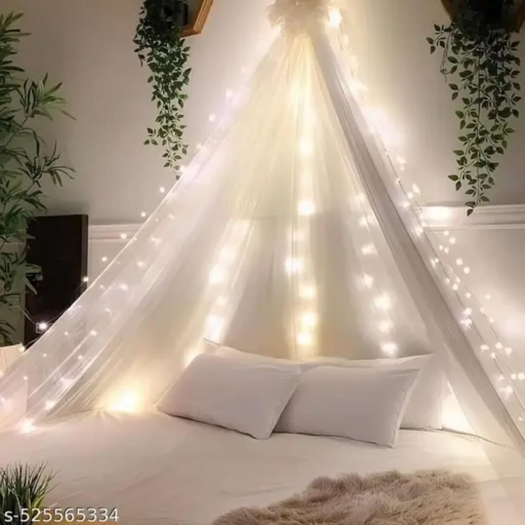 Party Box White Canopy Net for Decoration | Unstitched Sheer Fabric for Bed Canopy, Birthday Backdrop, Room Decor | 8 x 5 Feet Drapery Cloth for Kids & Adults 2