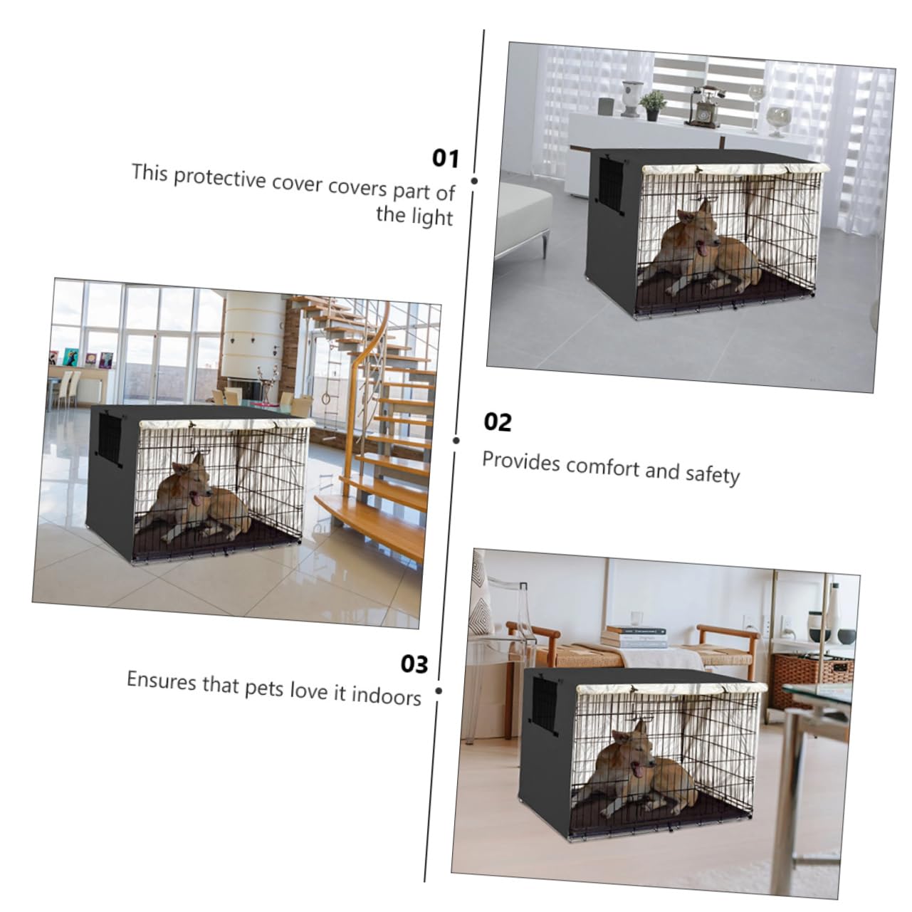 COLLBATH Oxford Fabric Dog Crate Cover Pet Cage Cover for Dogs Kennel Protector