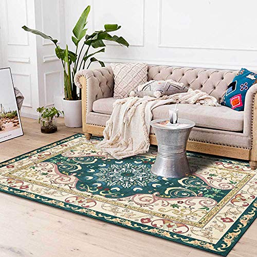Alfombra de salón vintage floral para decorar zonas de estar y dormitorios elegantes 4