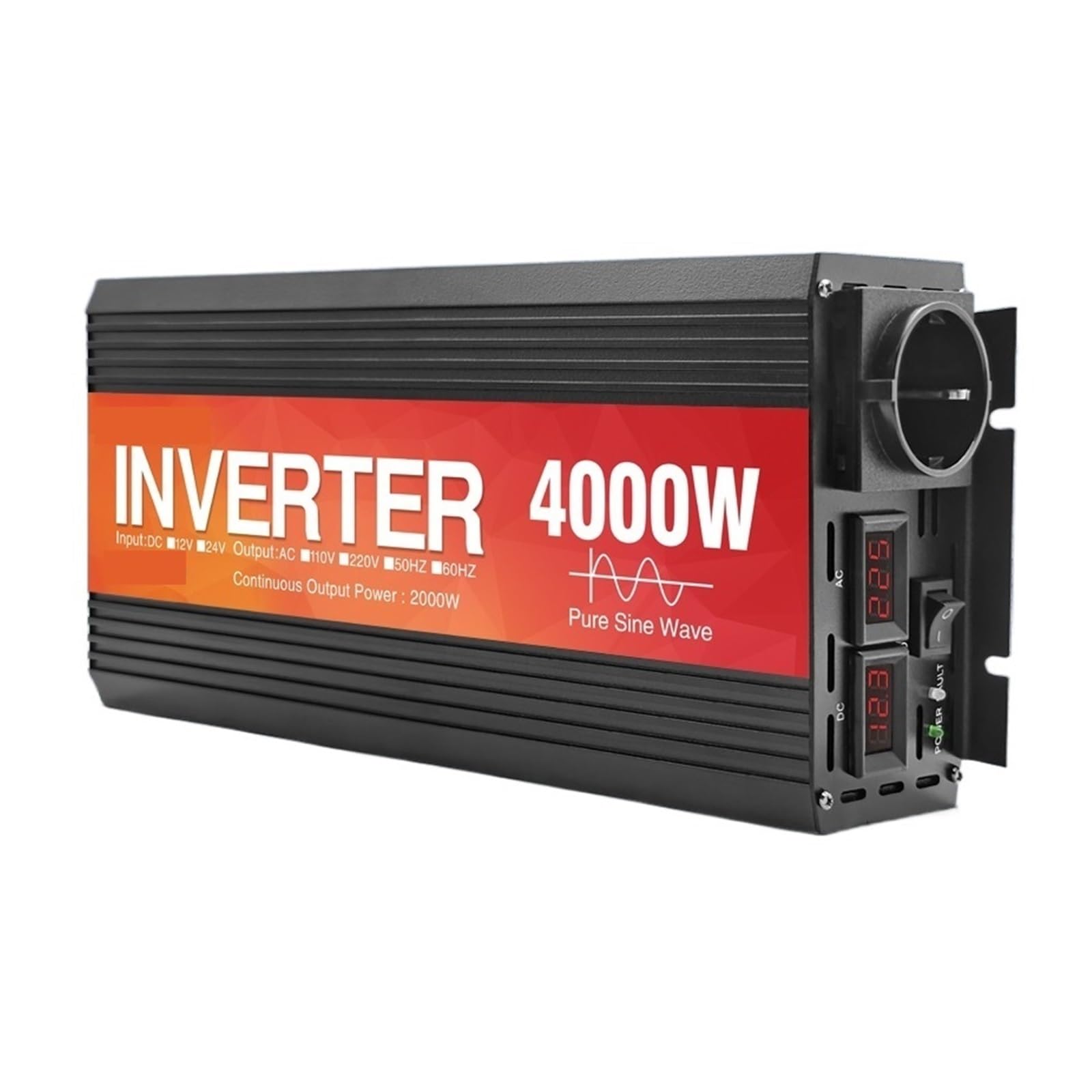 Onduleur sinusoïdal pur 24V 2000W convertisseur tension continue alternative