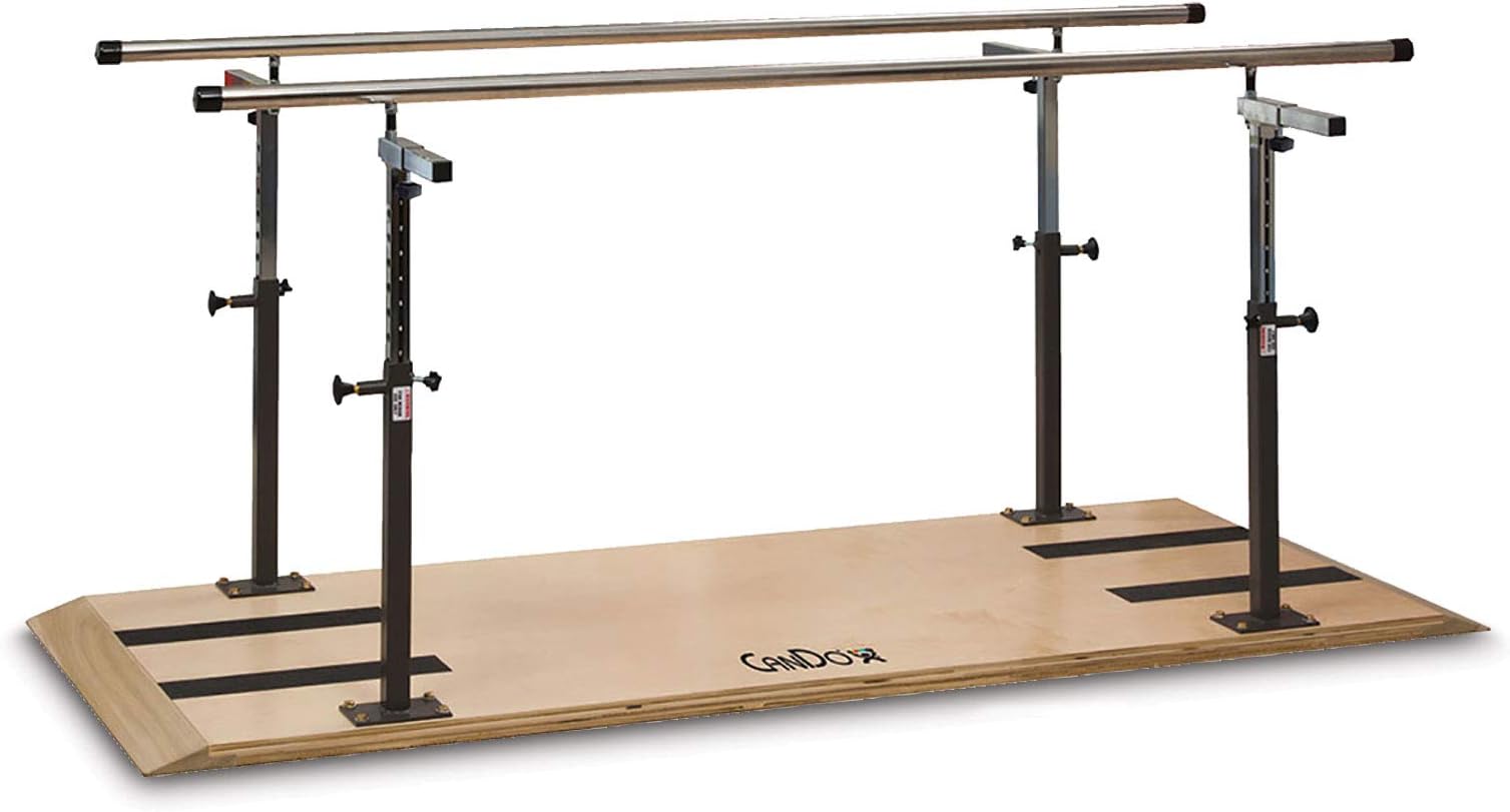 CanDo Platform Mounted Parallel Bars Height and Width Adjustable - 12'