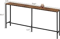 Vista 6 de SUPERJARE Mesa de consola de 70 pulgadas, mesas de sofá estrechas y largas, para detrás del sofá, mesa de pasillo para entrada, mesas de entrada