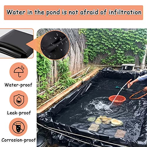 Hdpe Pond Skins, Aging-Proof Black Pond Liners, Pliable Durable Koi Fish Pond Tarp, Highly Moisture Resistant, Customizable, For Waterfall, Fish Ponds, Garden Fountain - 7.87Mil ( Size : 3.3X3.3Ft ) #TOP2
