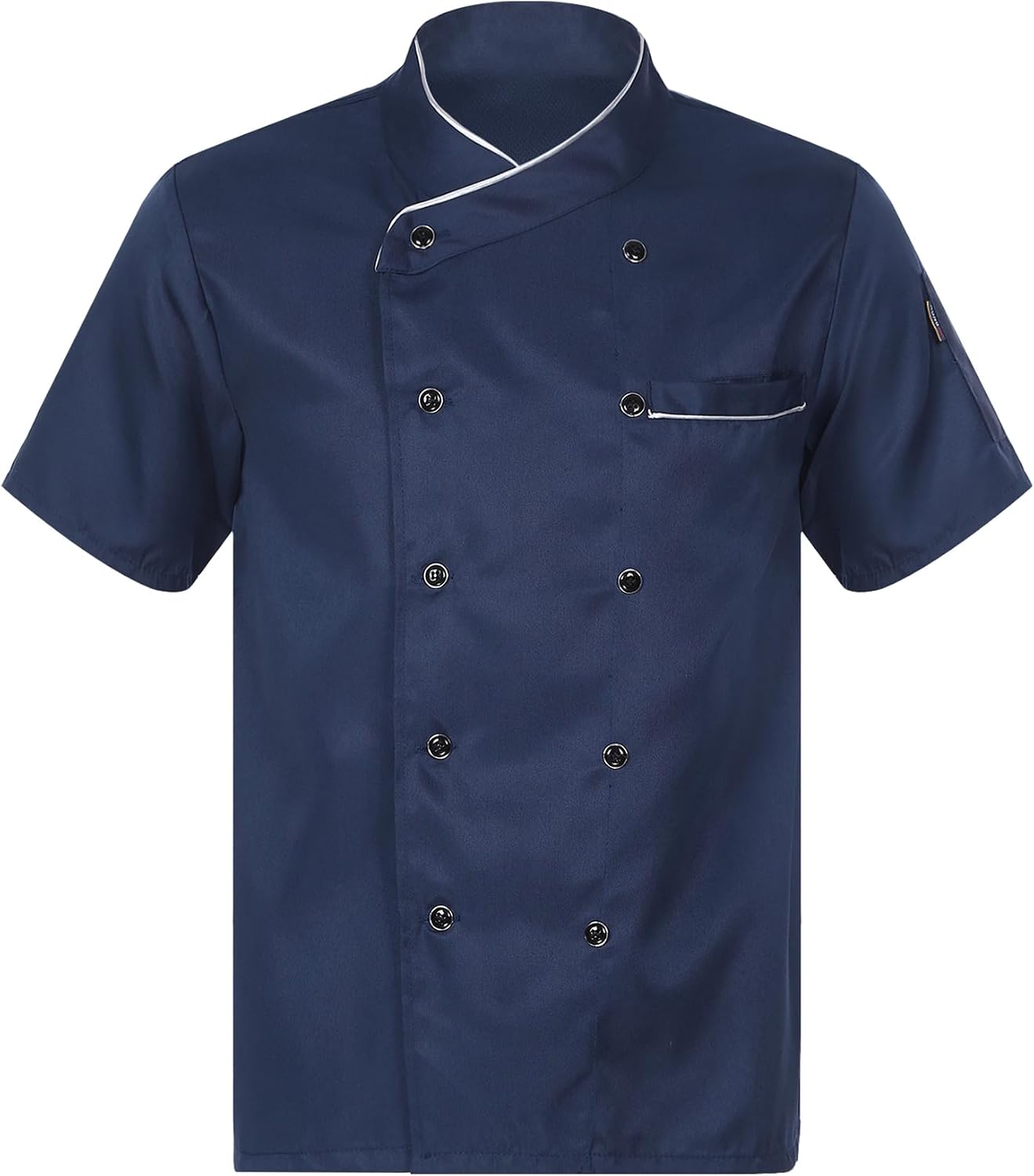 XUNZOO Men Women Chef Coat Breathable Short Sleeve Double-Breasted Chef Jacket Restaurant Kitchen Canteen Uniform