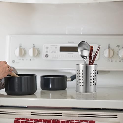 Miniatura 7 de DOITOOL 2 soportes para utensilios de cocina de acero inoxidable para encimera, soporte para cucharas, cubos de cubiertos, soporte para palillos,