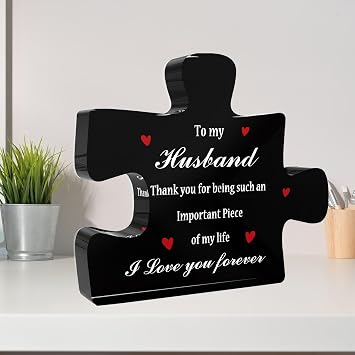 Gifts for Husband from Wife Romantic Husband Acrylic Plaque Wedding Anniversary Valentines Day Gift Christmas Birthday Present for Him Appreciation Keepsake Desk Decor for Office Home